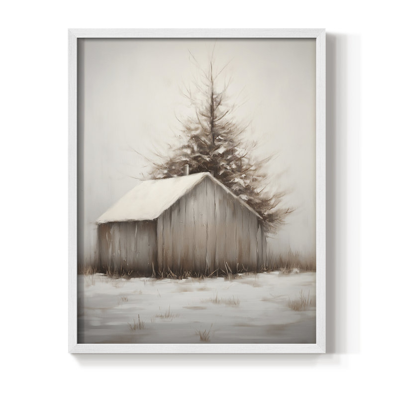 «Christmas Holiday Art», série 2, CDVI, reproduction encadrée - bois massif, H 30 po x l 24 po, Blanc