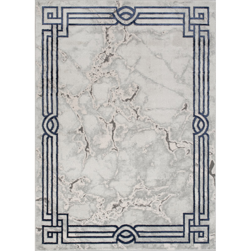 Monaco Series Abrstract Black/Gray/Ivory/Beige Area Rug, Rectangle 5'3" x 7'3"
