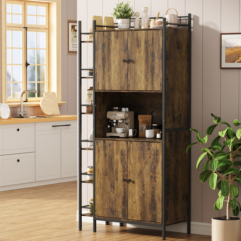 Garde-manger 71 po avec tablettes, Brun rustique