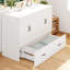Lit escamotable escamotable avec tables de chevet et finition blanche