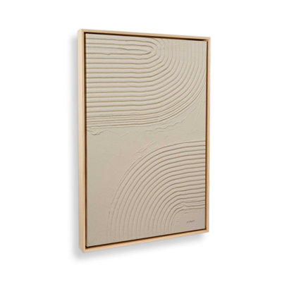 Echoed Curves in Beige II Canvas Print