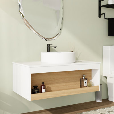 Meuble-lavabo simple 36 po avec vasque en céramique