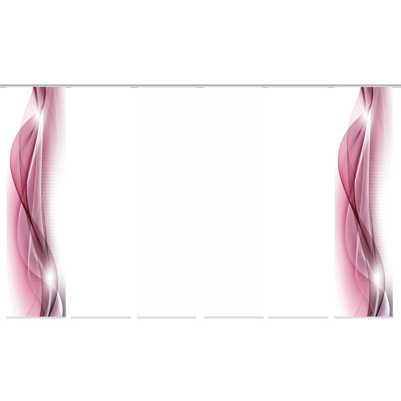 Parmenter Semi Sheer Curtain Panel Pair, Pink/White