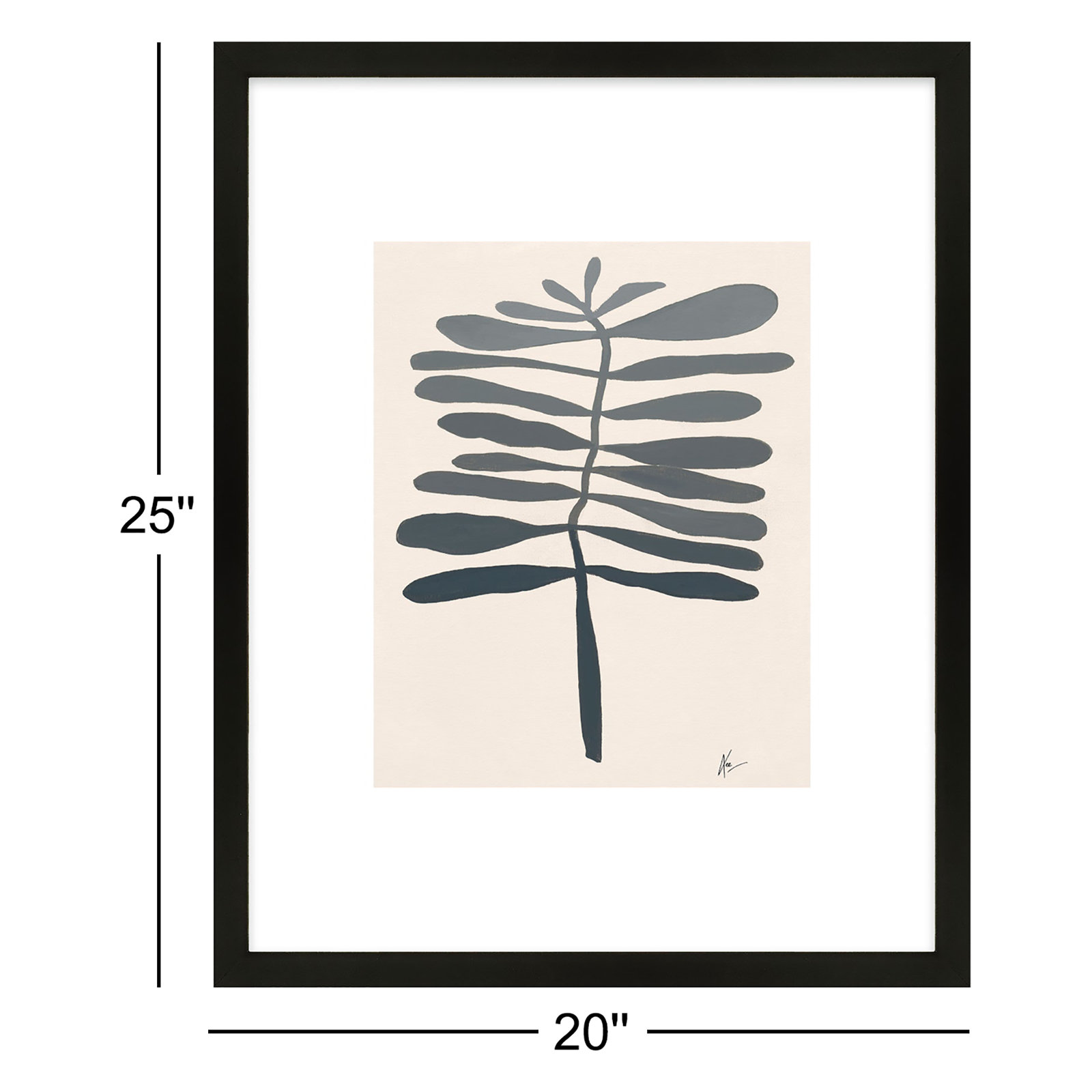 Flora 2 by Lee Lessem, Black, 25" H x 20" W x 1.25" D