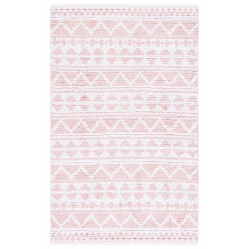 Tapis rose / ivoire Belniak, Rectangle 8 pi x 10 pi