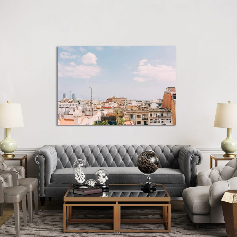 Barcelona Rooftops by Bethany Young - Print on Canvas, Wrapped Canvas, 101.6cm H x 152.4cm W x 3.81cm D