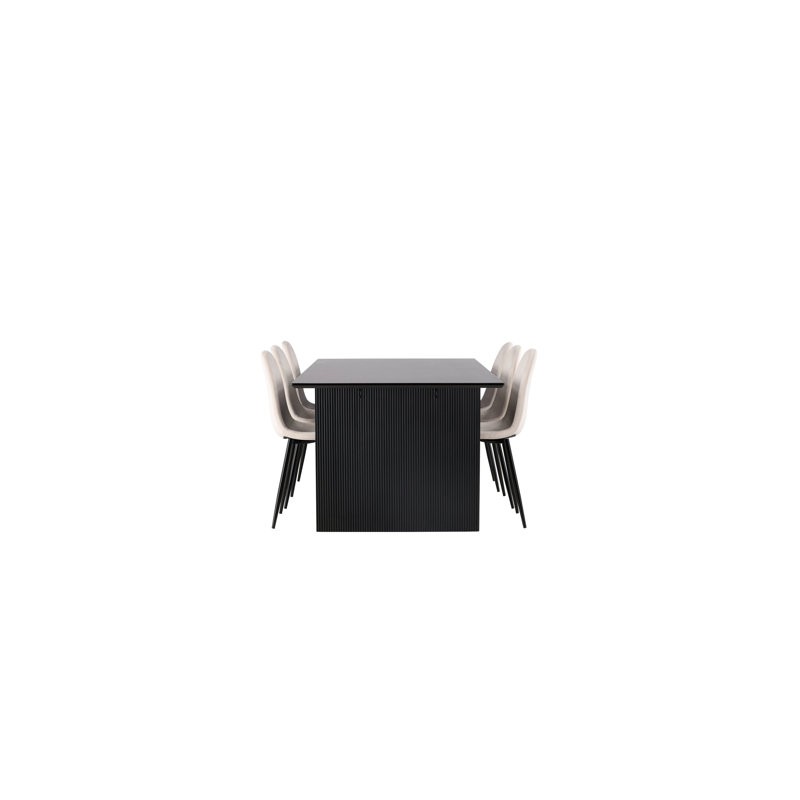 Tyrion 6 - Person Dining Set, Beige, Beige