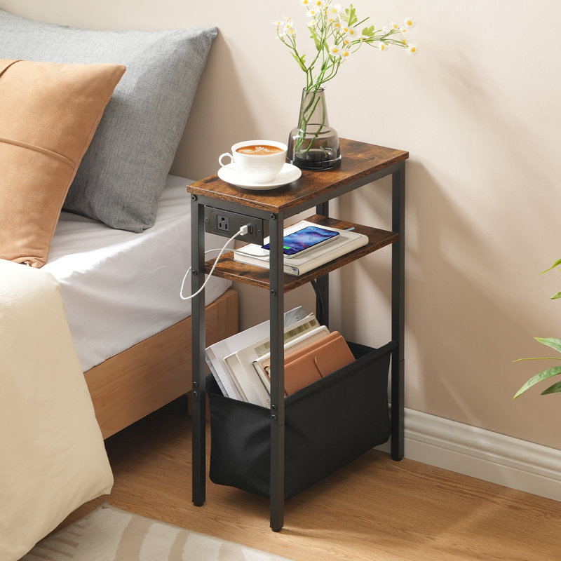 Skinny End Table with Charging Station
