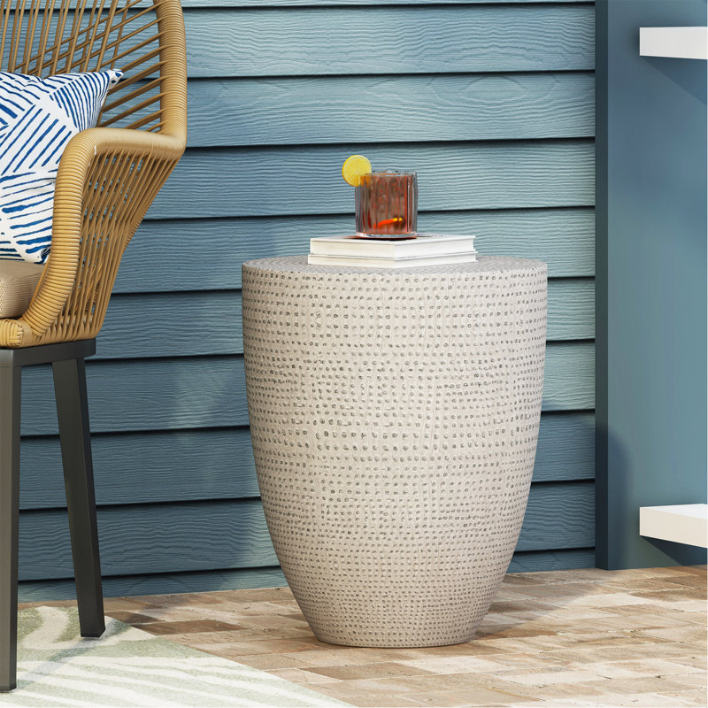 Table d'appoint d'extérieur en béton léger, Gris