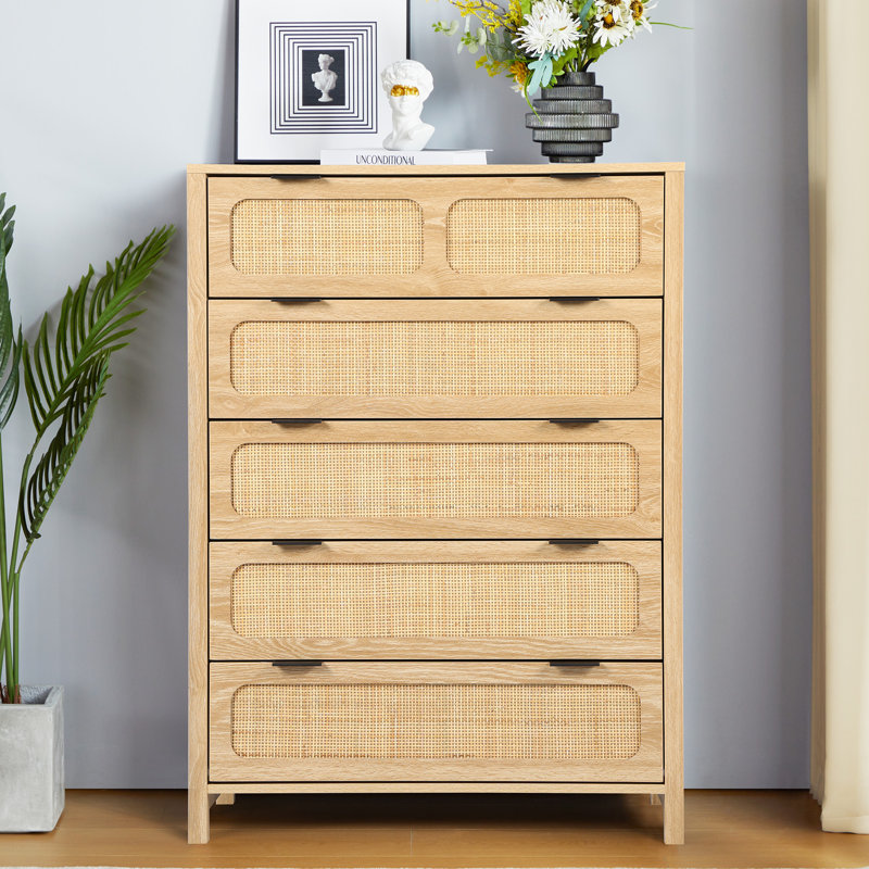 Commode 5 tiroirs Adhemar, Naturel