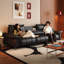 Coussin de canapé modulaire noir en cuir véritable Fourseat-756499527-756499524