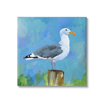 " Seagull Perched Painting " by Victoria Barnes Painting Print