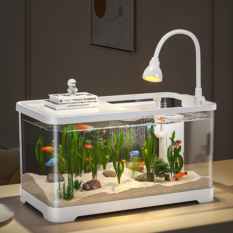 Plastique + styrène
 Aquarium de bureau, 3 gallons (H 8,35 po x l 15,28 po x P 8,46 po)