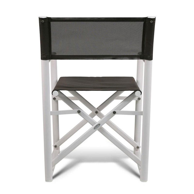 Campaign Folding Armchair, White/Taupe