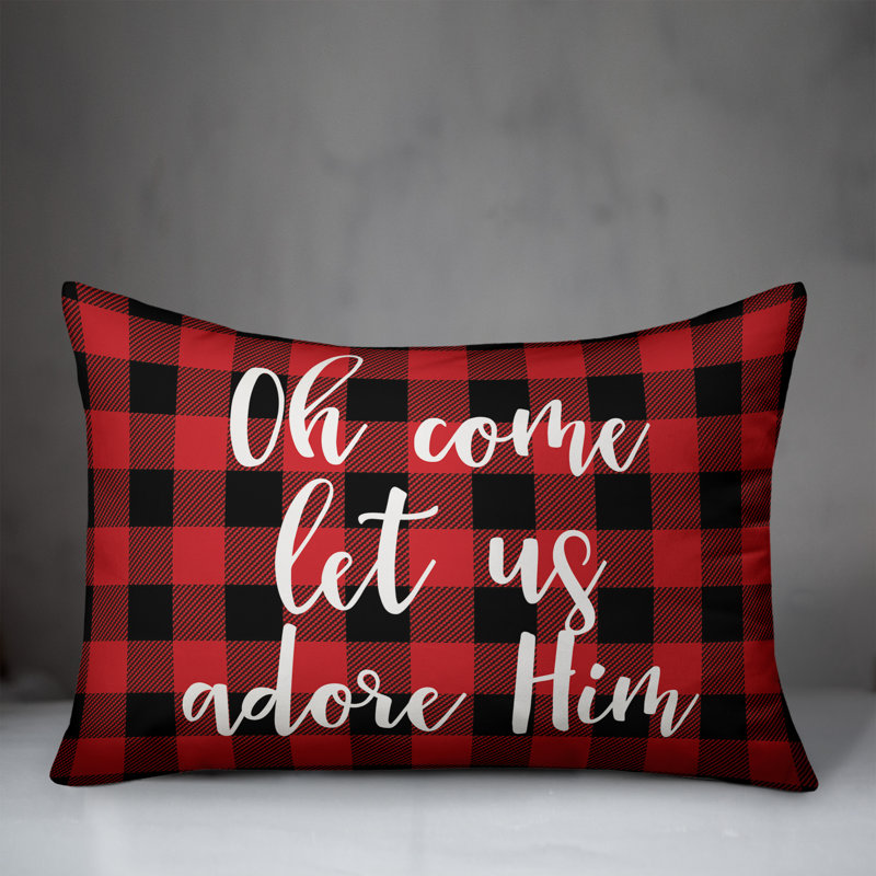  Coussin lombaire à carreaux Oh Come Let Adore him in Buffalo