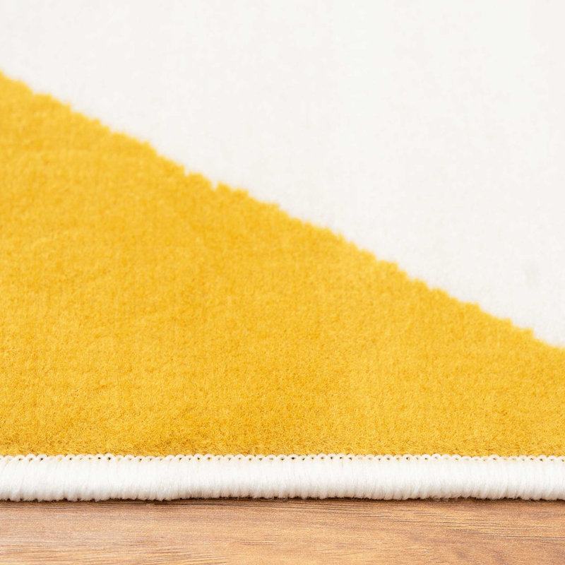 Zhora Tufted Ochre Grey Geometric Rug, Rectangle 240 x 330cm