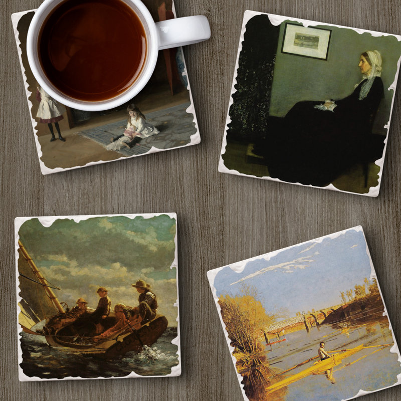 Thirstystone  American Artists 4-Pack Assorted Tumbled Tile Coasters