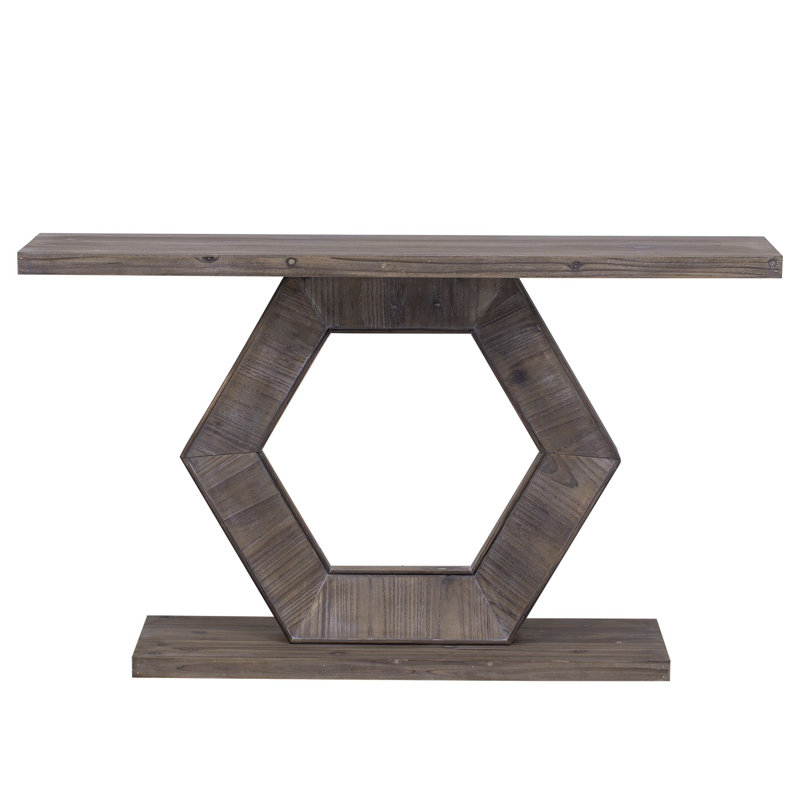 Ethereal 55.1" Farmhouse Wood Console Table, Natural Wood