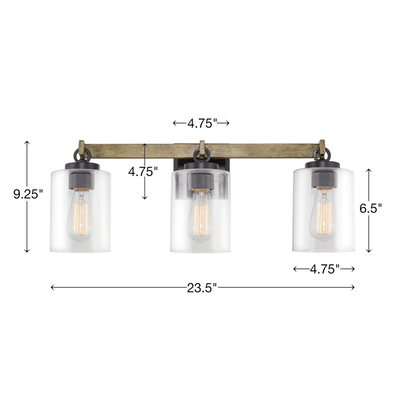 3 - Light Dimmable Vanity Light