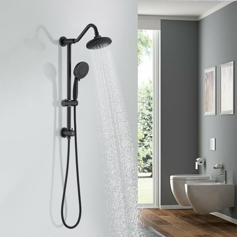 Pomme de douche double à jet de pluie, Noir