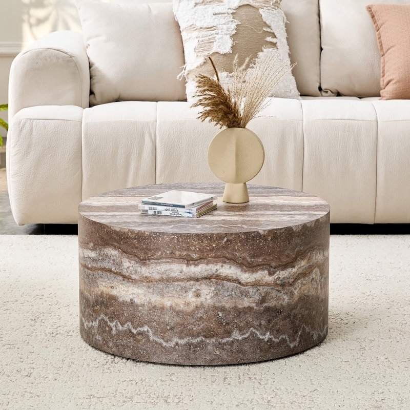 Table basse ronde, Multicolore / gris