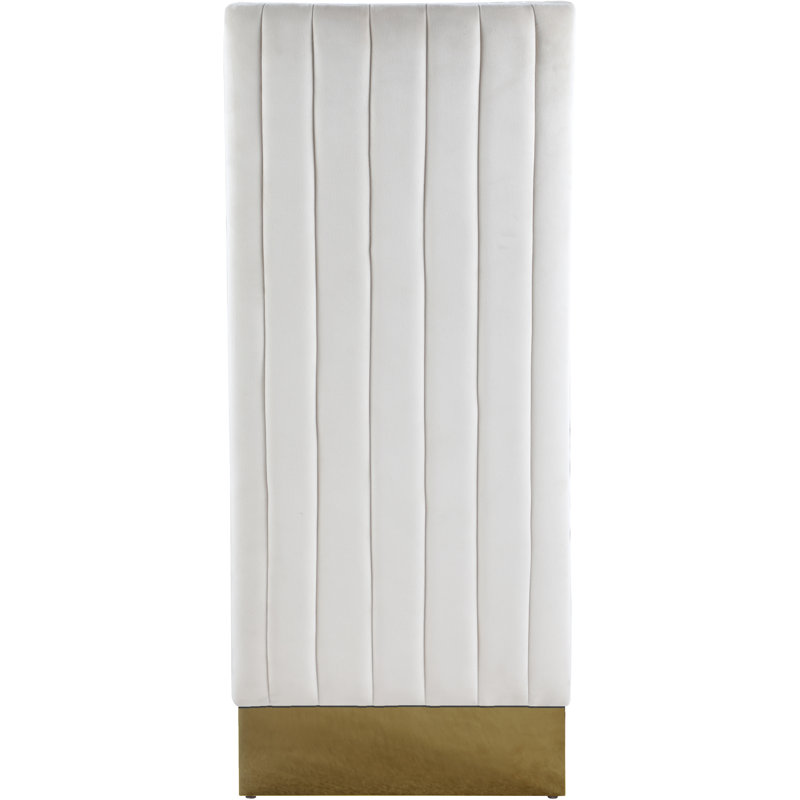 Chaise rembourrée Elia, Or, Velours crème