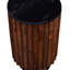 12 po Table de bout ronde avec plateau moderne, table d'appoint de salon, noir / brun