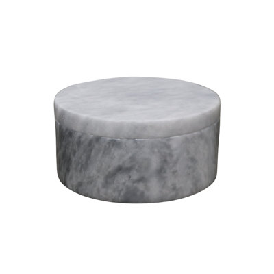 Round Marble Keepsake Box - Badal Gray
