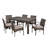 Meissner 6 - Person Acacia Solid Wood Patio Dining Set Extendable Rectangular Table with Cushions Included