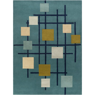 Ayeln Geometric Handmade Tufted Wool Area Rug