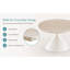 Ensemble de 2 tables basses rondes, plateau de table en travertin avec base en acier, table basse multifonctionnelle (blanc)