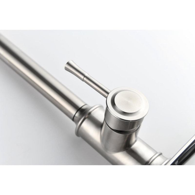 Single Handle Kitchen Faucet In Stainless Steel, Brushed Nickel Pull Down , 3 Water Flow Settings Faucet, 360 Rotation, Settings, Practical
