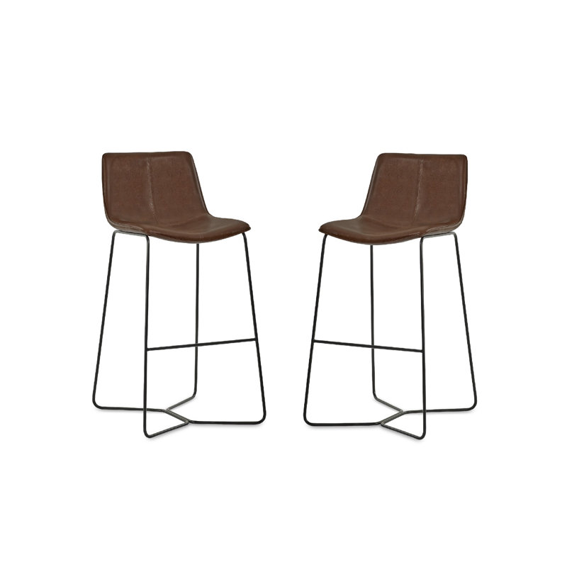 Anaysia Upholstered Counter Stool with Metal Frame