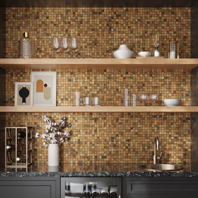 Carreau de mosaïque en métal 12 po x 12 po
