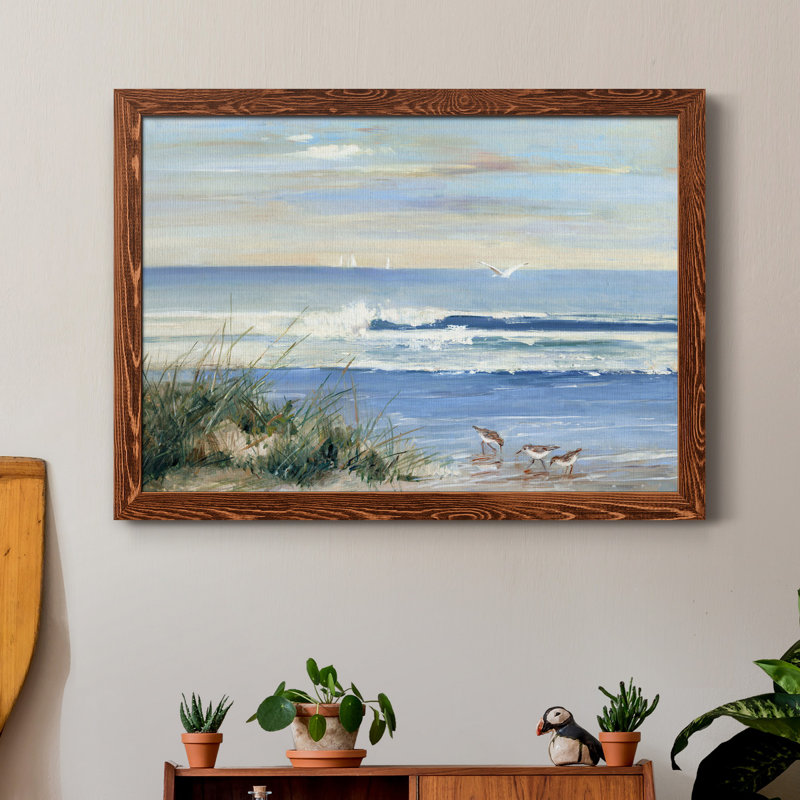Beach Combers - Reproduction d'art sur papier encadrée, Érable, H 31 po x l 44 po x P 1 po