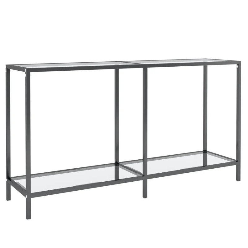 Hannmeike Glass Top Console Table, Transparent, 75.5 x 140 x 35 cm