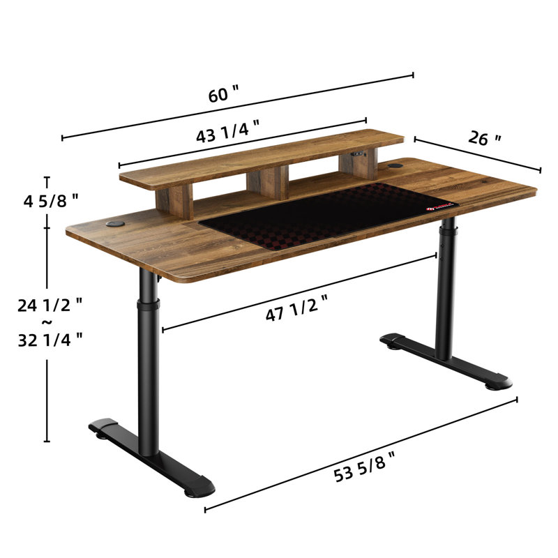 Kathreen Adjustable Metal Base Computer Desk