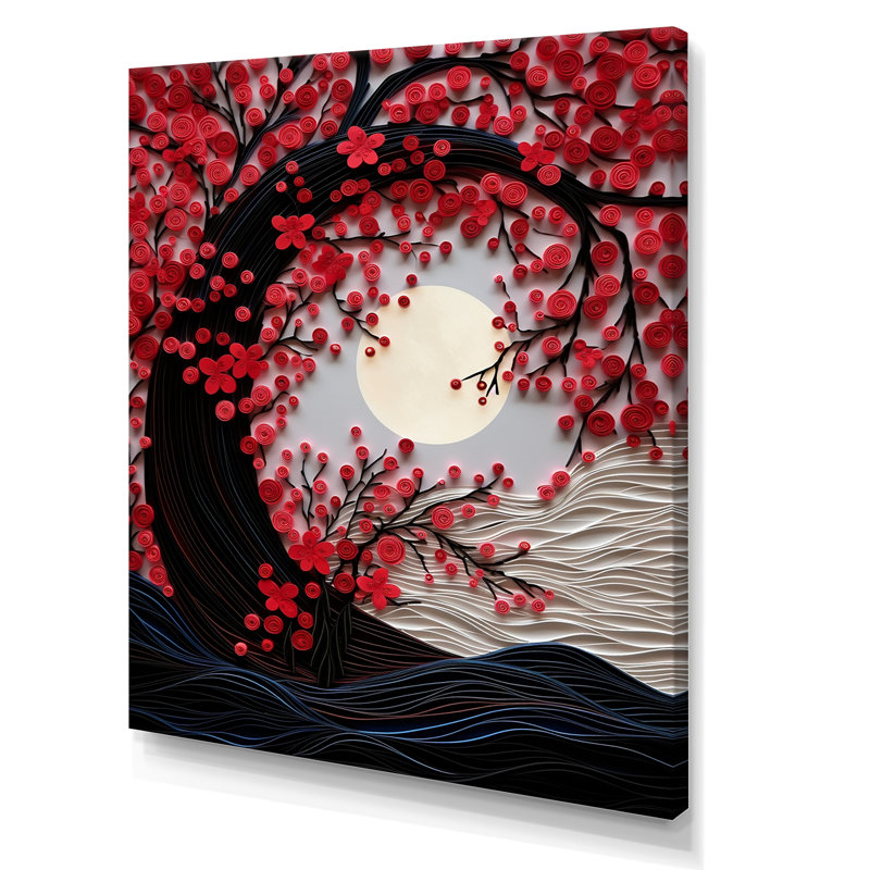 " Red Moon Ruby Radiance I ", Wrapped Canvas, 20" H x 12" W x 1" D