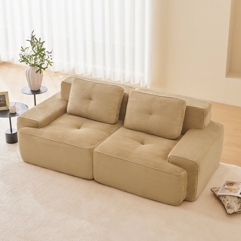 Canapé modulaire en velours côtelé de luxe - éponge 32D, résistant à l'abrasion et sans fatigue