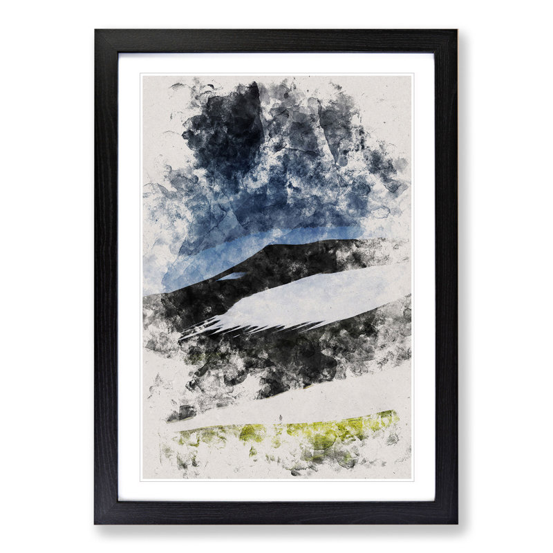 Beneath the Mountains of Iceland - Picture Frame Painting, Black, 65cm H x 48cm W x 2cm D