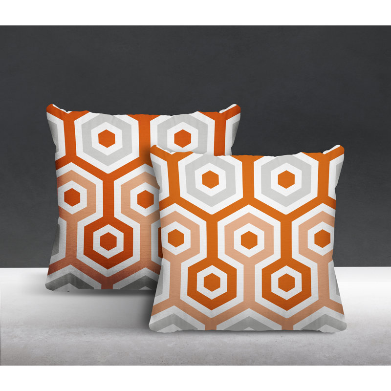  Coussin intérieur / extérieur, L 15 po x H 15 po, Orange