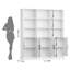 Armoire de rangement à 5 niveaux de l 63 po de largeur, H 70,1 po, 3 rangées de tablettes ouvertes et 3 armoires à deux portes-551271996