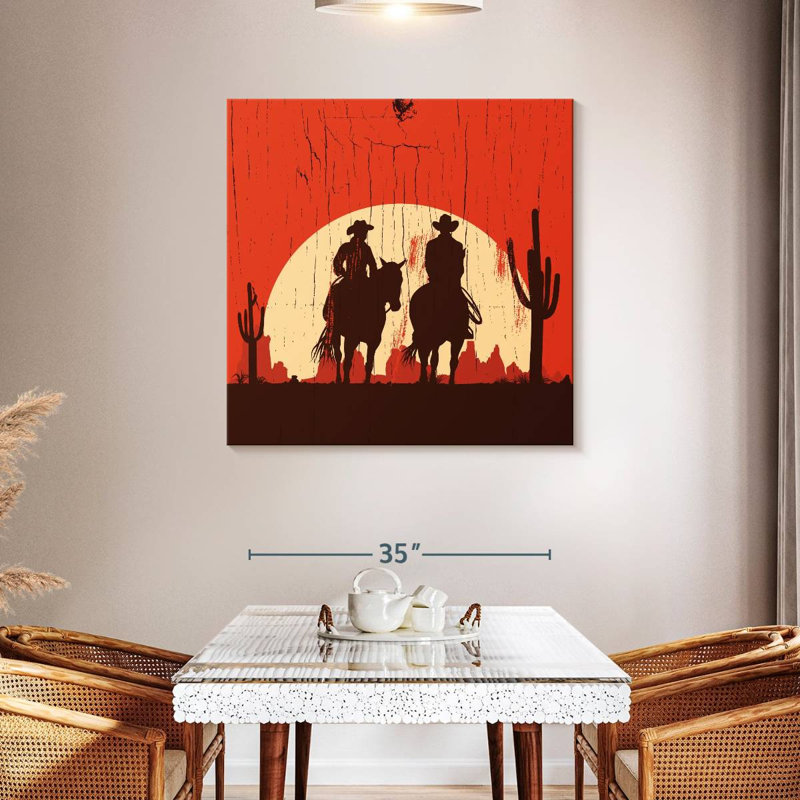 Deux Cowboys de Lelar, H 39 po x l 39 po