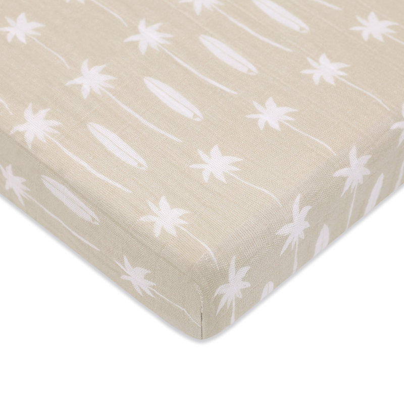 Beach Bum Muslin Mini Crib Sheet
