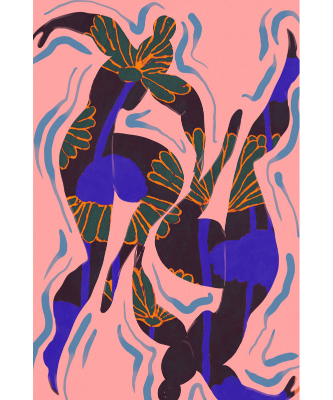 Vibrant Fluid Dance by Treechild — Abstract Wall Art, 16 × 24, Framed Canvas, Tan