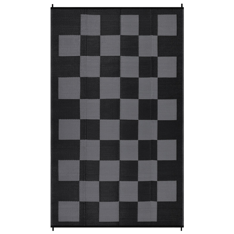 Large Checkered Outdoor Rug 8x10FT UV-Resistant Reversible Camping Mat, Waterproof Outdoor Patio Rug, Easy to Clean, Contemporary Outside Carpet, Foldable Plastic Straw Camping Rug for Patio, Balcony