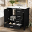 Ensemble de meuble-lavabo moderne avec lavabo 30 po, meuble-lavabo moderne avec porte à fermeture douce et 3 tiroirs, structure en bois massif (noir)