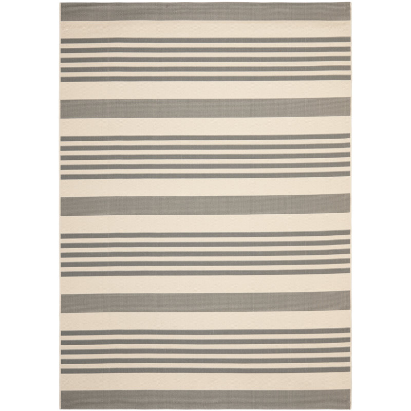 Camellia Striped Hand Woven Indoor / Outdoor Area Rug, Rectangle 201 x 290 cm
