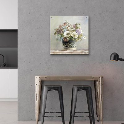 «Anemones In Black and White Hatbox» par Danhui Nai, art mural en verre acrylique