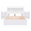 Lit plateforme double avec lit gigogne double, tablettes coulissantes et 2 tiroirs, blanc-794293114